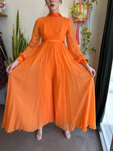 70s Orange Chiffon Palazzo Pants Jumpsuit