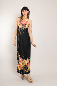 70s Botanical Sarong Dress