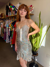 80s Silver Ruched Dress