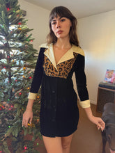 60s Leopard Velvet Dress