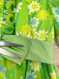 70s Floral Chiffon Dress