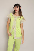 60s Chartreuse Nightgown Set