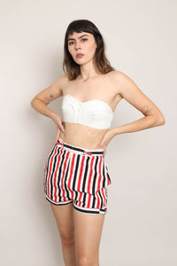 50s Striped Cotton Shorts