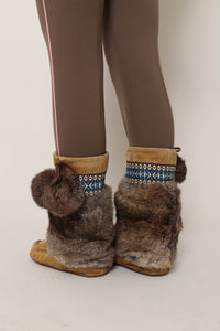 80s Rabbit Fur Mukluk Boots