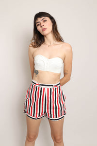 50s Striped Cotton Shorts