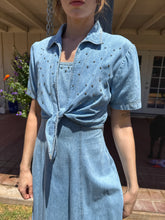 90s Studded Denim Dress Set