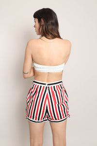 50s Striped Cotton Shorts