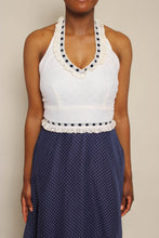 70s Eyelet Lace Halter Dress