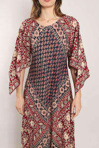70s Block Print Cotton Dress