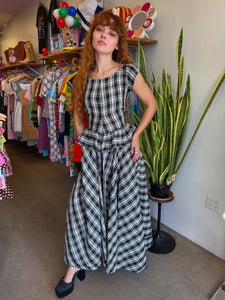 40s Plaid Taffeta Dress