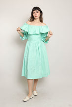 80s Mint Taffeta Dress