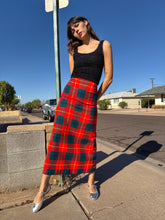 70s Plaid Knit Maxi Skirt