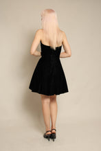 1990s Gunne Sax By Jessica McClintock Black Velvet Sweetheart Mini Dress