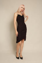 1980s Contempo Casuals Lace Cocktail Dress With Feather Trim
