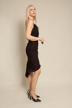 1980s Contempo Casuals Lace Cocktail Dress With Feather Trim