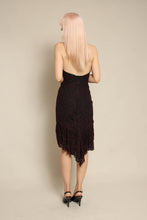 1980s Contempo Casuals Lace Cocktail Dress With Feather Trim