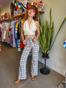 70s Plaid Bell Bottoms