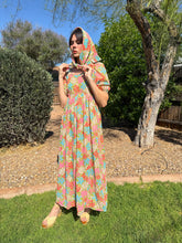 70s Floral Hippie Dress With Scarf