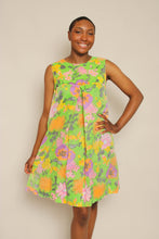 60s Butterfly Floral Trapeze Dress