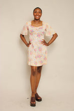 70s Flutter Sleeve Bird Print Dress