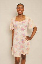 70s Flutter Sleeve Bird Print Dress