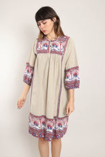 70s Bird Print Cotton Dress