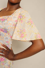 70s Flutter Sleeve Bird Print Dress