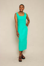 80s Turquoise Side Button Dress