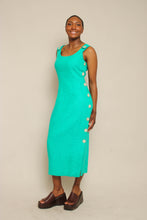 80s Turquoise Side Button Dress