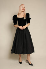 80s Gunne Sax By Jessica McClintock Black Velvet & Taffeta Dress