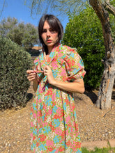 70s Floral Hippie Dress With Scarf