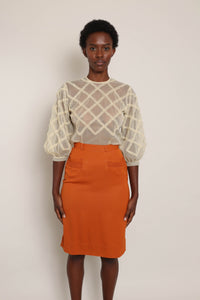 40s Orange Gabardine Skirt