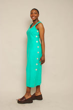 80s Turquoise Side Button Dress