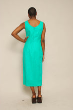 80s Turquoise Side Button Dress