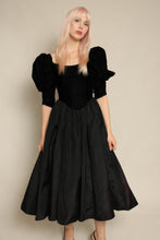 80s Gunne Sax By Jessica McClintock Black Velvet & Taffeta Dress