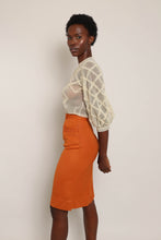 40s Orange Gabardine Skirt