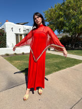 70s Rainbow Striped Dress & Cape Set