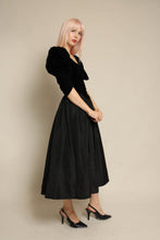 80s Gunne Sax By Jessica McClintock Black Velvet & Taffeta Dress