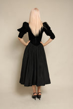 80s Gunne Sax By Jessica McClintock Black Velvet & Taffeta Dress