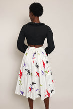 50s Crane Print Skirt