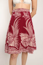 70s Bird Print Wrap Skirt