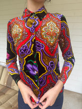 90s Betsey Johnson Paisley Velvet Shirt