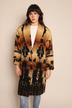 90s Brown Southwestern Wool Coat