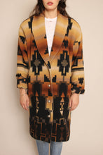 90s Brown Southwestern Wool Coat