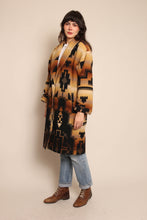 90s Brown Southwestern Wool Coat