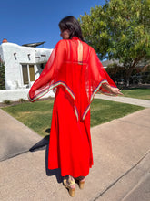 70s Rainbow Striped Dress & Cape Set