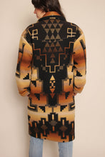 90s Brown Southwestern Wool Coat