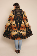 90s Brown Southwestern Wool Coat