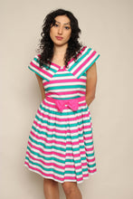 80s Lanz Striped Dress With Collar