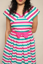 80s Lanz Striped Dress With Collar